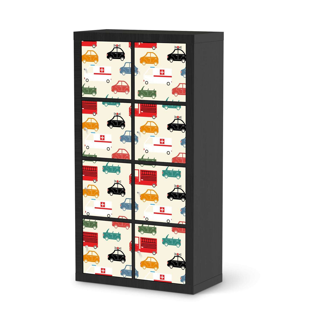 Klebefolie Cars - IKEA Expedit Regal 8 Türen - schwarz