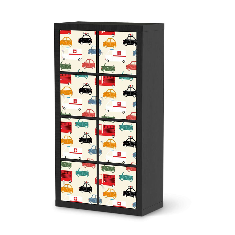 Klebefolie Cars - IKEA Expedit Regal 8 Türen - schwarz