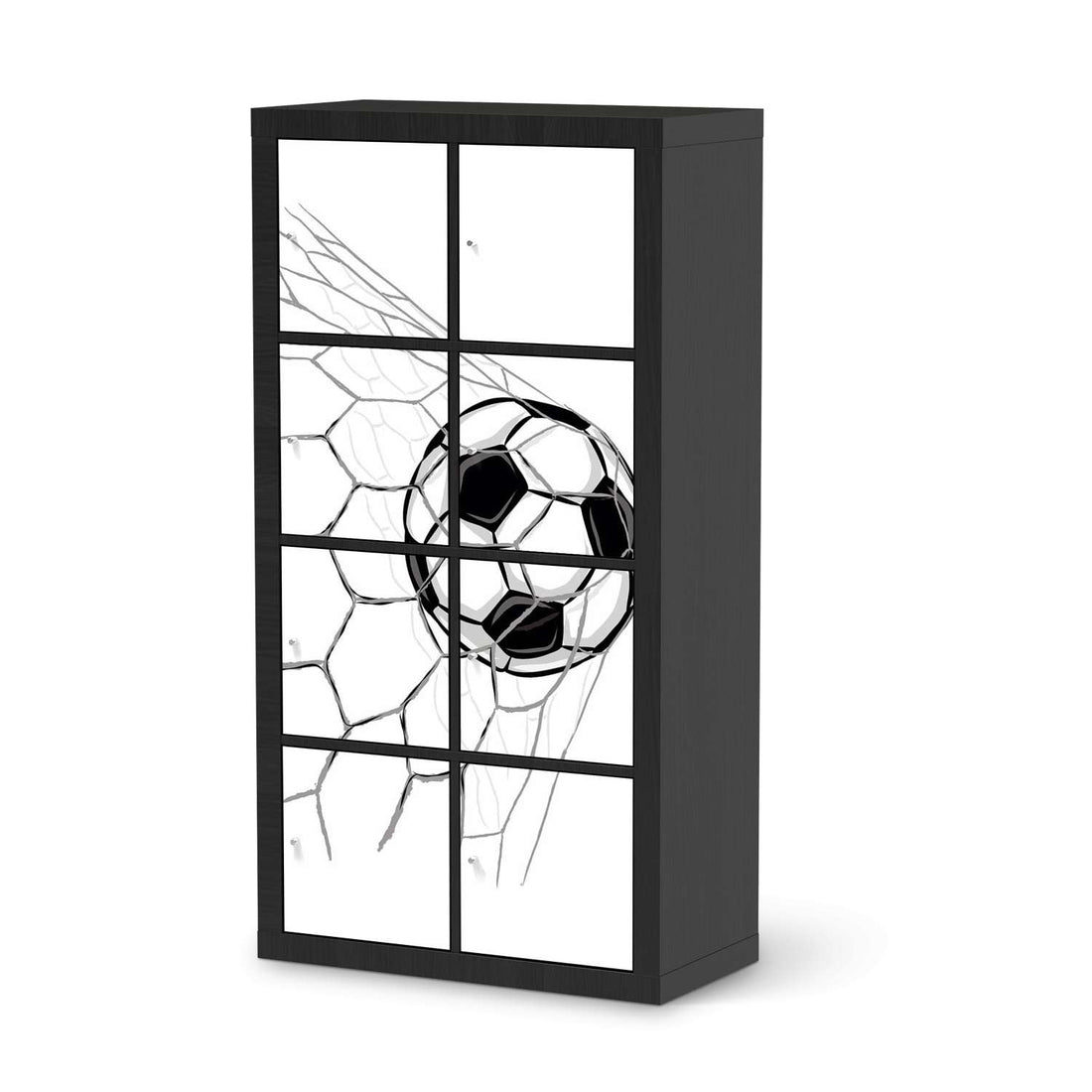 Klebefolie Eingenetzt - IKEA Expedit Regal 8 Türen - schwarz