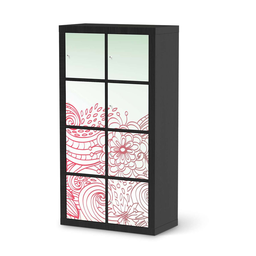 Klebefolie Floral Doodle - IKEA Expedit Regal 8 Türen - schwarz