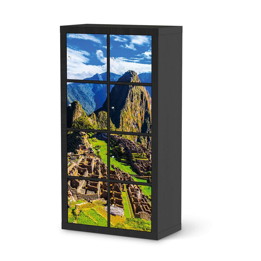 Klebefolie Machu Picchu - IKEA Expedit Regal 8 Türen - schwarz