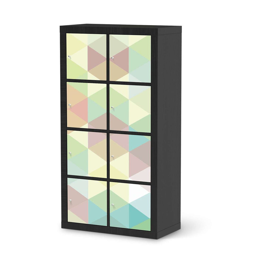 Klebefolie Melitta Pastell Geometrie - IKEA Expedit Regal 8 Türen - schwarz