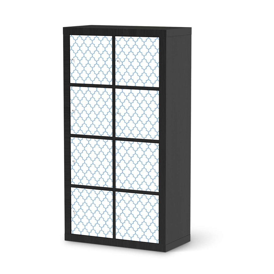 Klebefolie Retro Pattern - Blau - IKEA Expedit Regal 8 Türen - schwarz