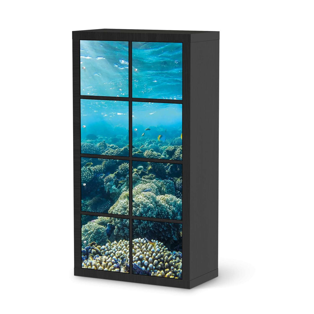 Klebefolie Underwater World - IKEA Expedit Regal 8 Türen - schwarz