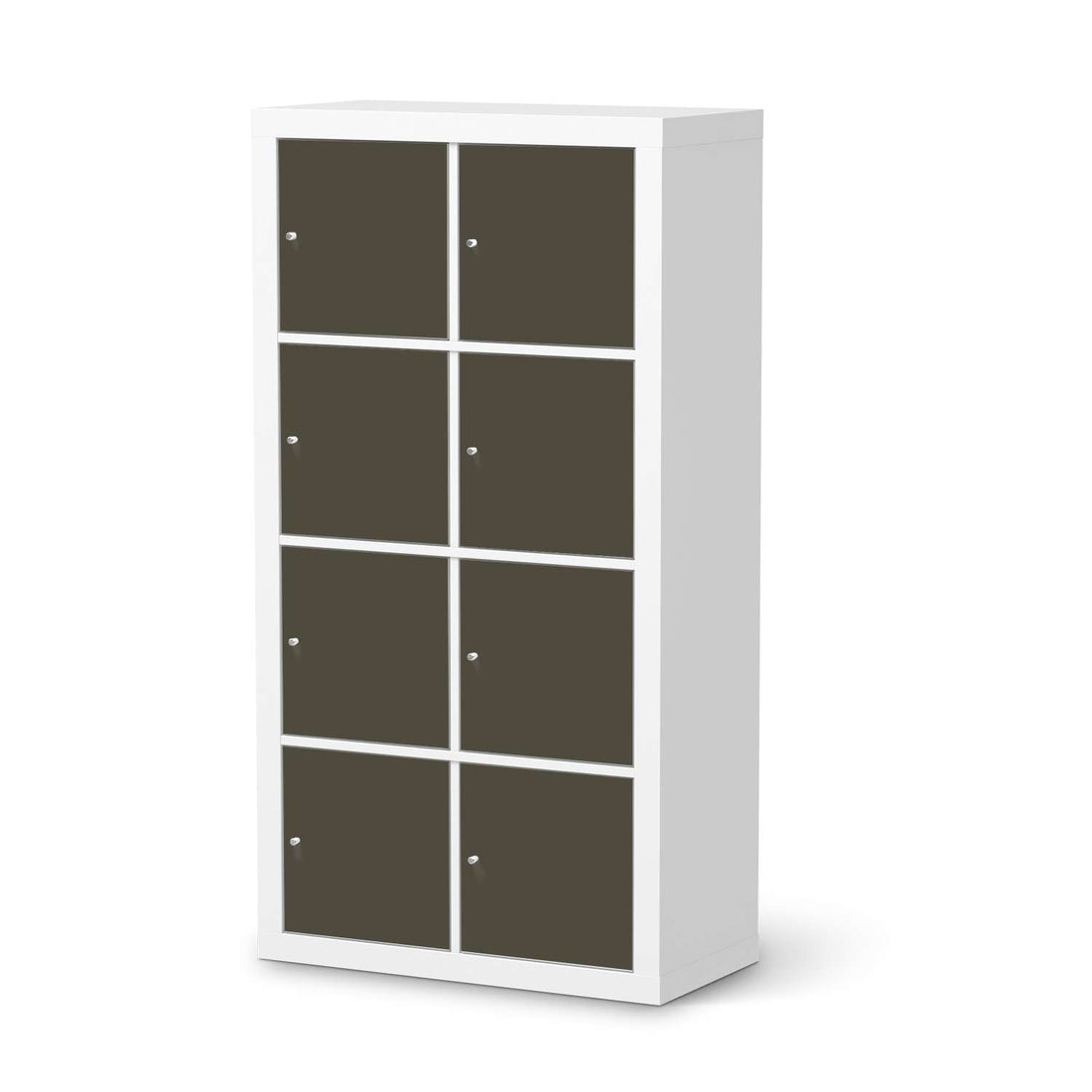 Klebefolie Braungrau Dark - IKEA Expedit Regal 8 Türen  - weiss