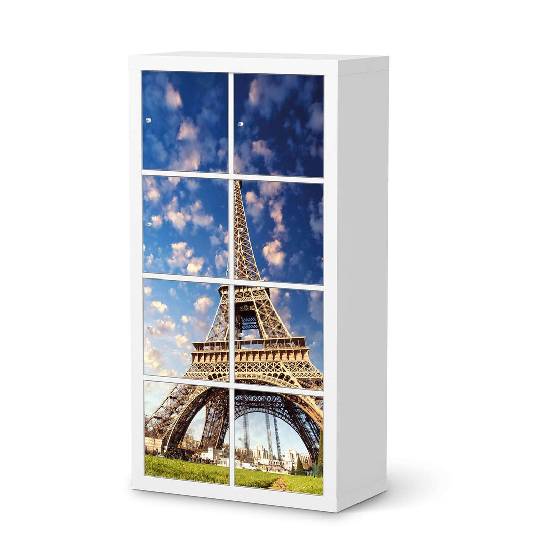 Klebefolie La Tour Eiffel - IKEA Expedit Regal 8 Türen  - weiss