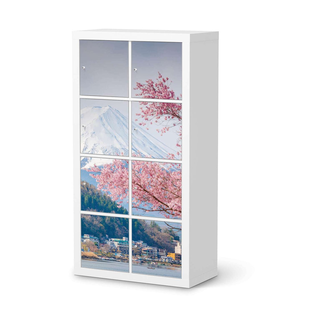 Klebefolie Mount Fuji - IKEA Expedit Regal 8 Türen  - weiss