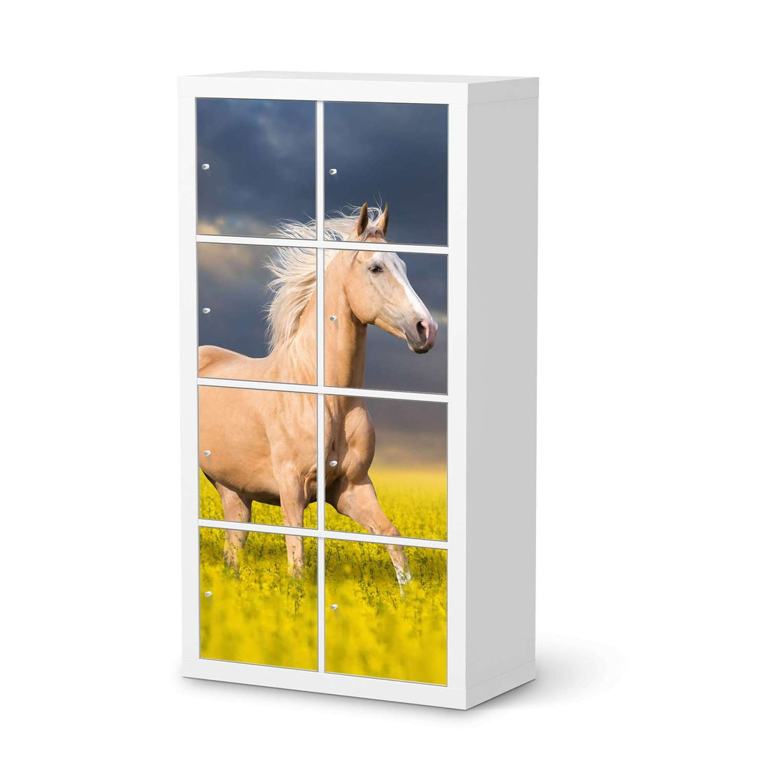 Klebefolie Wildpferd - IKEA Expedit Regal 8 Türen  - weiss