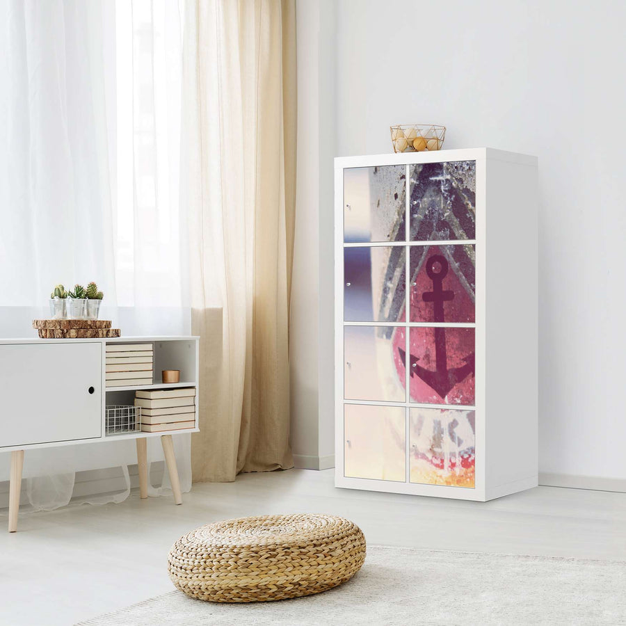 Klebefolie Anker 2 - IKEA Expedit Regal 8 Türen - Wohnzimmer