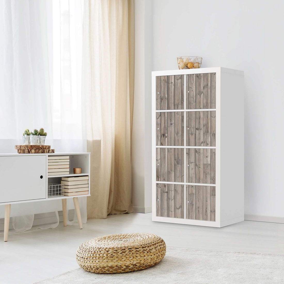 Klebefolie Dark washed - IKEA Expedit Regal 8 Türen - Wohnzimmer