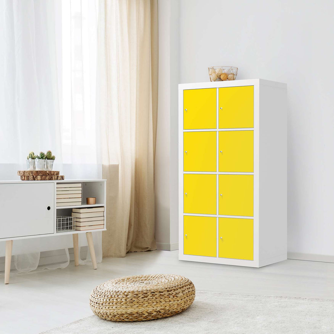 Klebefolie Gelb Dark - IKEA Expedit Regal 8 Türen - Wohnzimmer