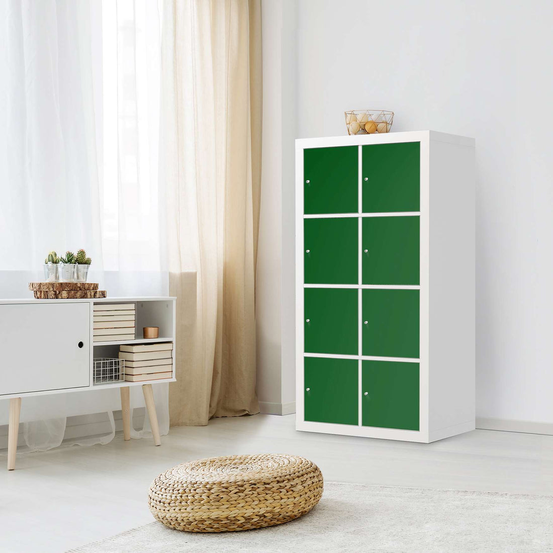 Klebefolie Grün Dark - IKEA Expedit Regal 8 Türen - Wohnzimmer