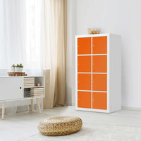 Klebefolie Orange Dark - IKEA Expedit Regal 8 Türen - Wohnzimmer