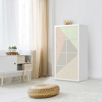 Klebefolie Pastell Geometrik - IKEA Expedit Regal 8 Türen - Wohnzimmer