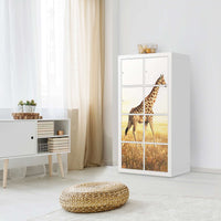 Klebefolie Savanna Giraffe - IKEA Expedit Regal 8 Türen - Wohnzimmer