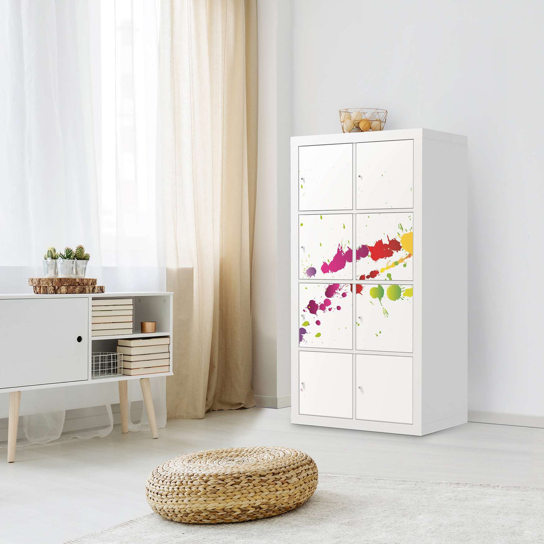 Klebefolie Splash 2 - IKEA Expedit Regal 8 Türen - Wohnzimmer