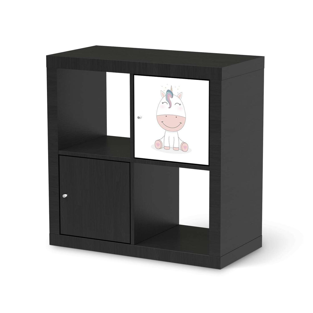 Klebefolie Baby Unicorn - IKEA Expedit Regal Tür einzeln - schwarz