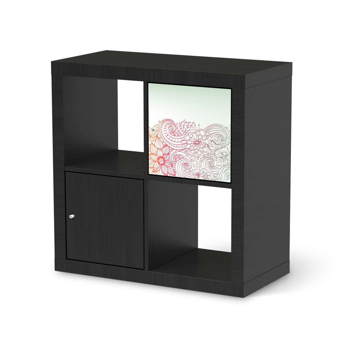 Klebefolie Floral Doodle - IKEA Expedit Regal Tür einzeln - schwarz