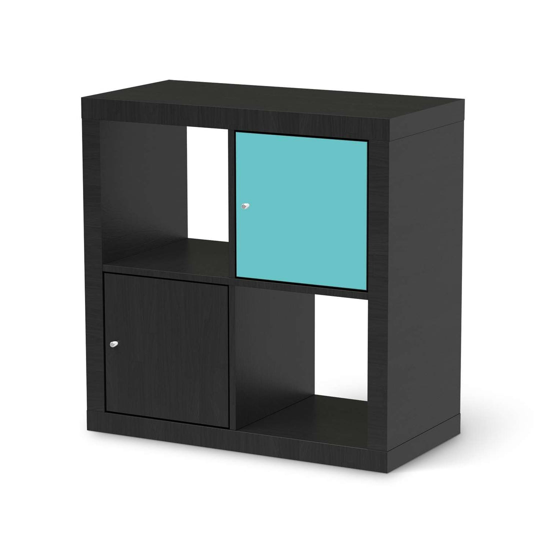 Klebefolie Türkisgrün Light - IKEA Expedit Regal Tür einzeln - schwarz