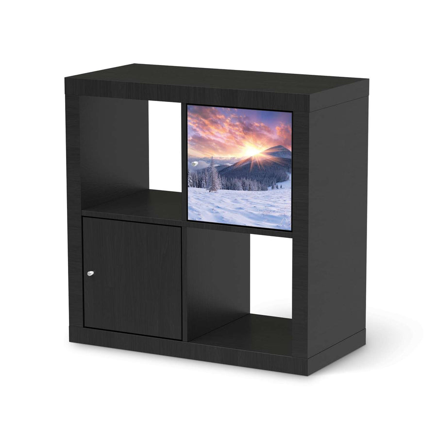 Klebefolie Zauberhafte Winterlandschaft - IKEA Expedit Regal Tür einzeln - schwarz