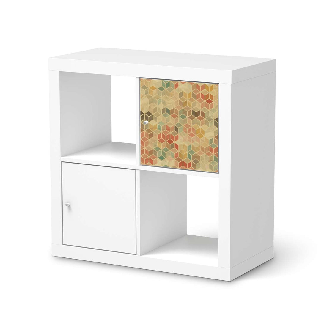 Klebefolie 3D Retro - IKEA Expedit Regal Tür einzeln  - weiss