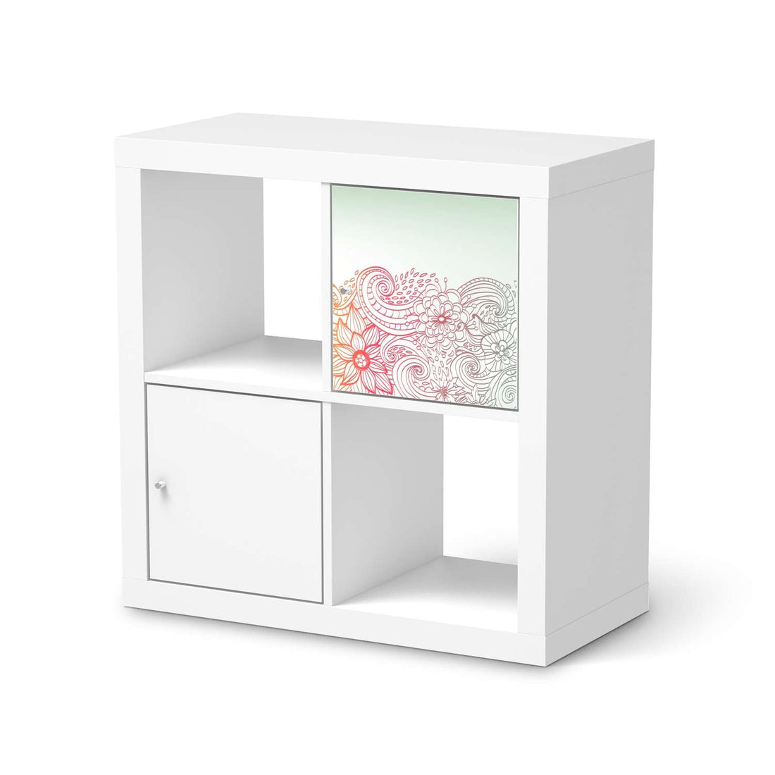 Klebefolie Floral Doodle - IKEA Expedit Regal Tür einzeln  - weiss