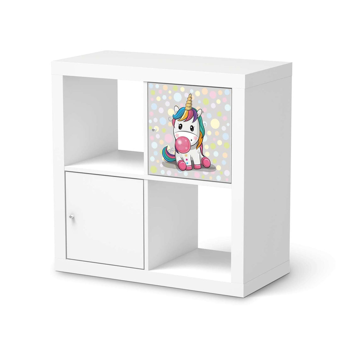 Klebefolie Rainbow das Einhorn - IKEA Expedit Regal Tür einzeln  - weiss