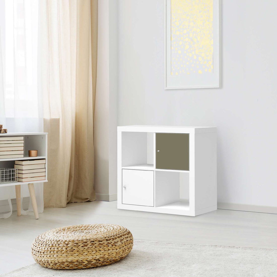 Klebefolie Braungrau Light - IKEA Expedit Regal Tür einzeln - Wohnzimmer