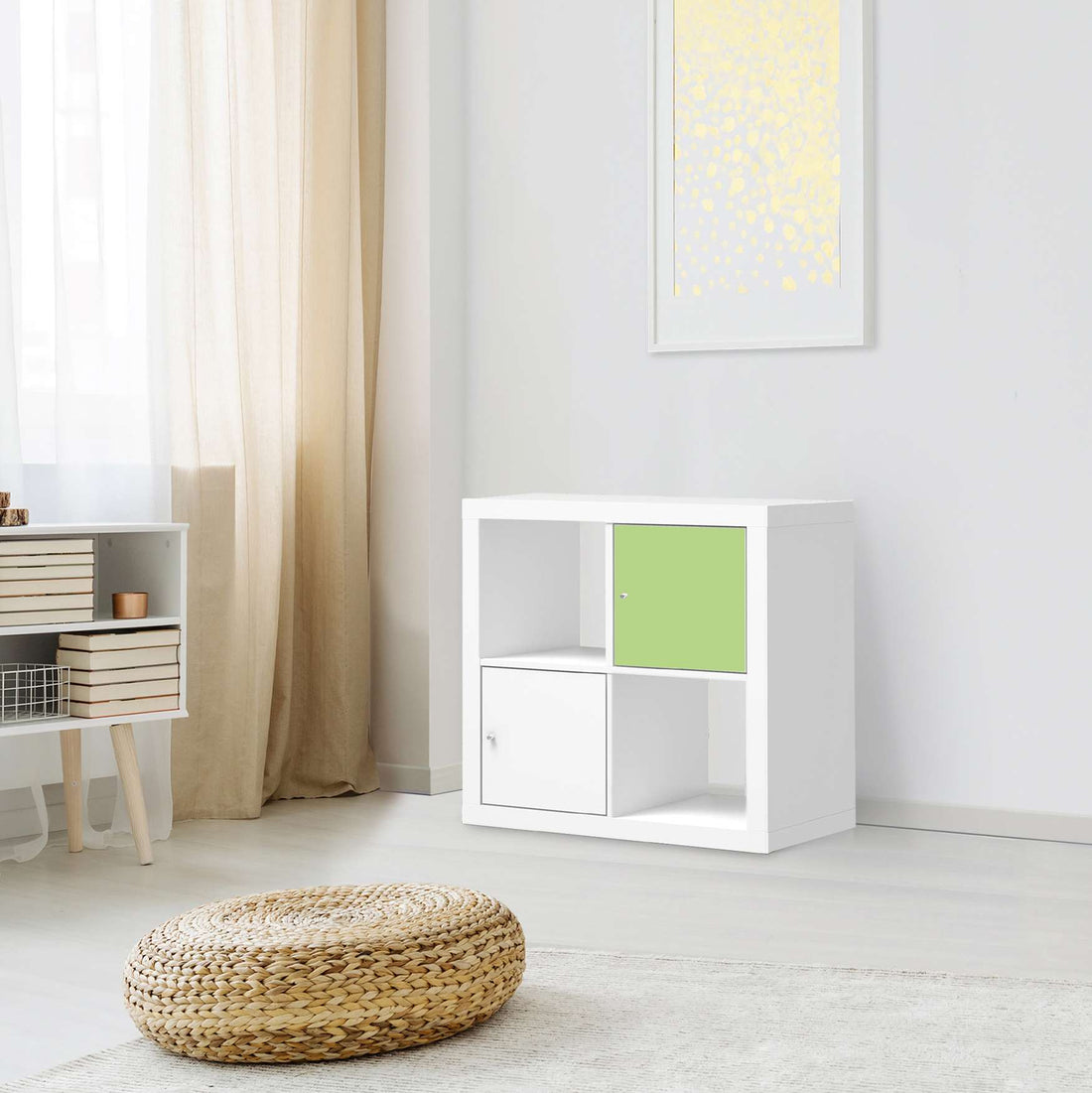 Klebefolie Hellgrün Light - IKEA Expedit Regal Tür einzeln - Wohnzimmer