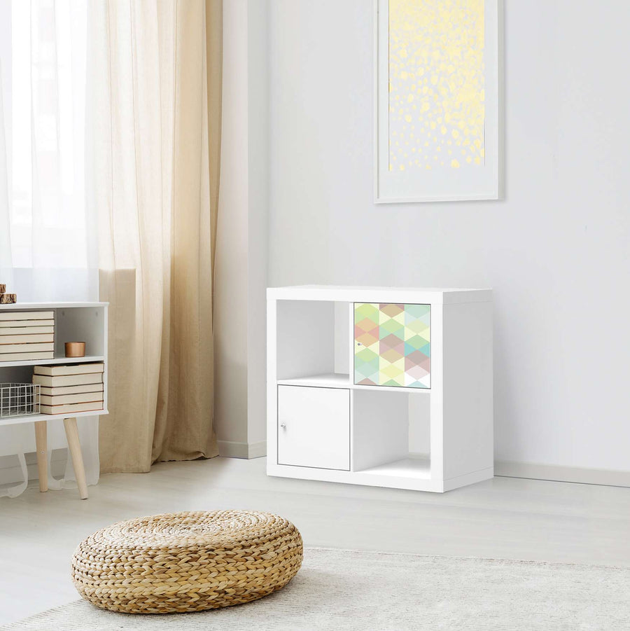 Klebefolie Melitta Pastell Geometrie - IKEA Expedit Regal Tür einzeln - Wohnzimmer