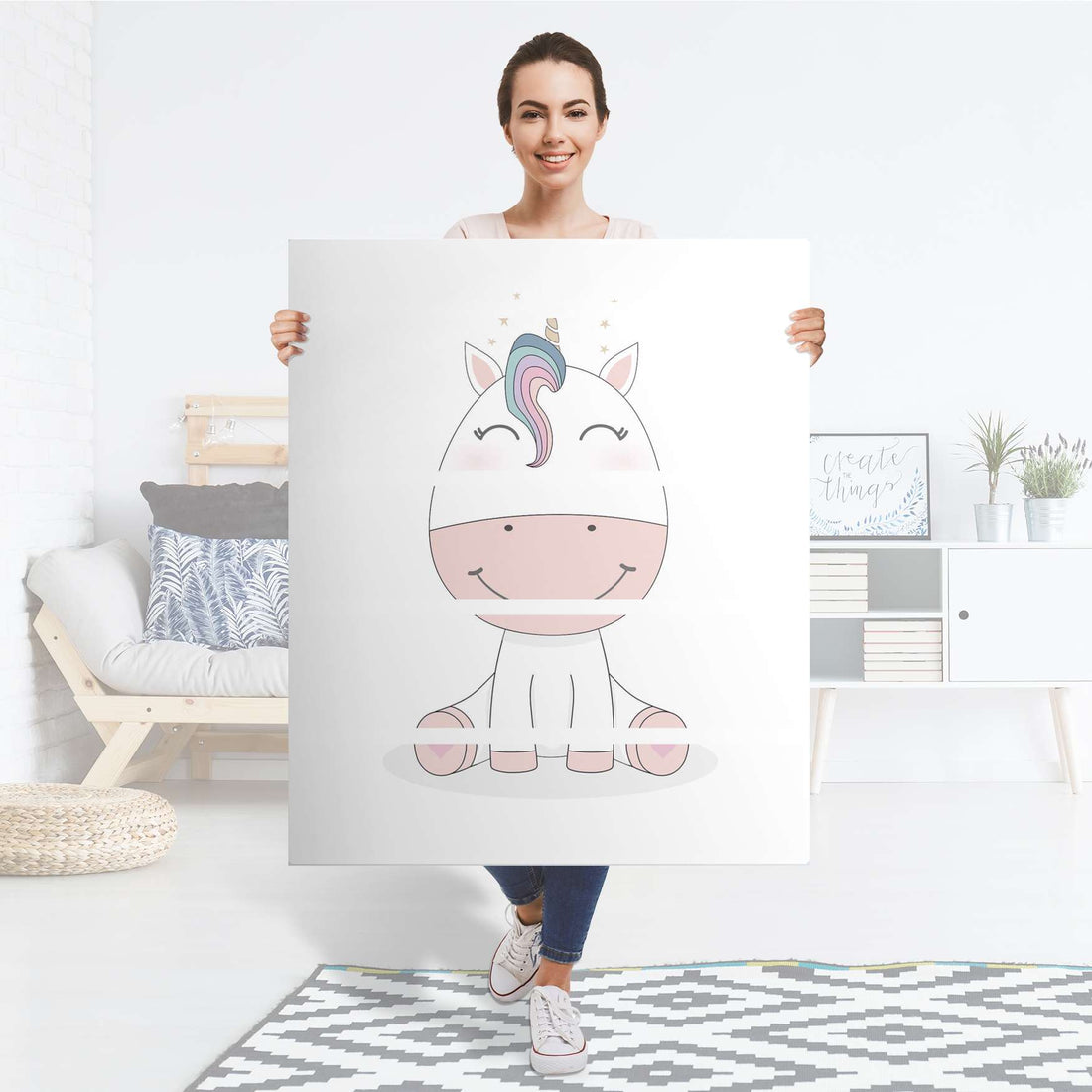 Klebefolie Baby Unicorn - IKEA Hemnes Kommode 6 Schubladen - Folie