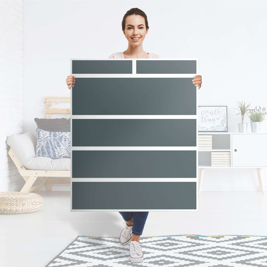 Klebefolie Blaugrau Light - IKEA Hemnes Kommode 6 Schubladen - Folie