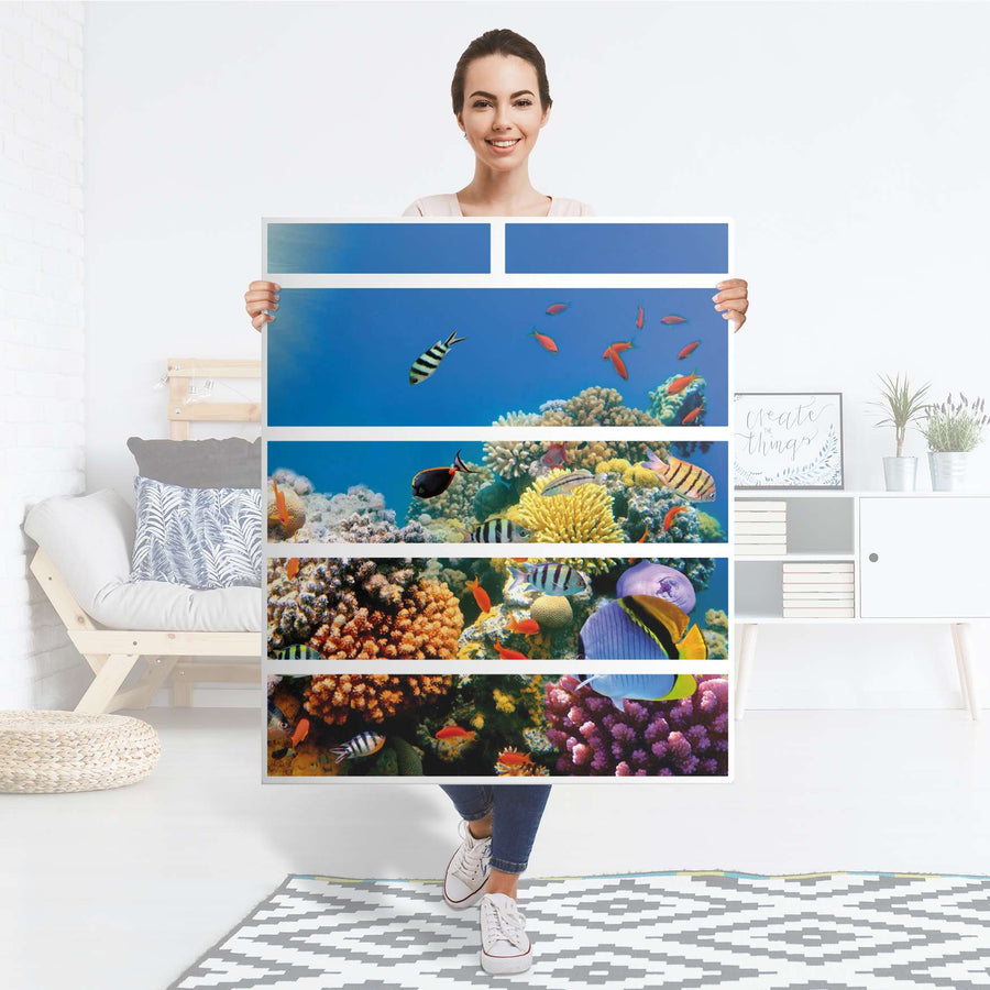 Klebefolie Coral Reef - IKEA Hemnes Kommode 6 Schubladen - Folie