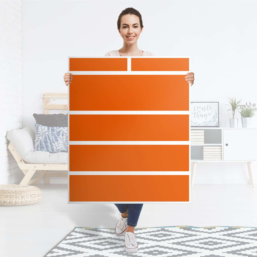 Klebefolie Orange Dark - IKEA Hemnes Kommode 6 Schubladen - Folie