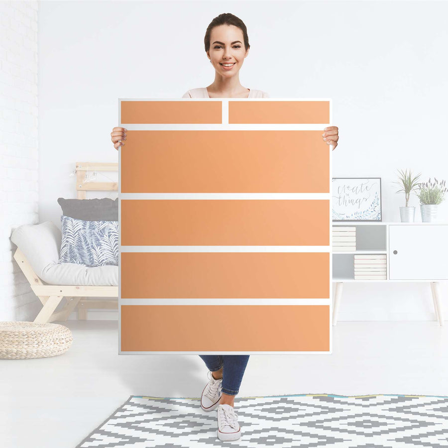 Klebefolie Orange Light - IKEA Hemnes Kommode 6 Schubladen - Folie