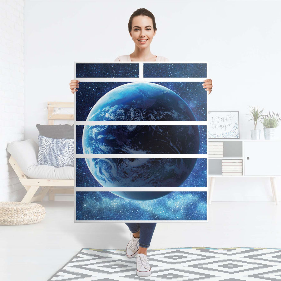 Klebefolie Planet Blue - IKEA Hemnes Kommode 6 Schubladen - Folie