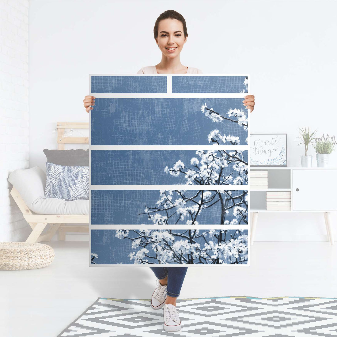 Klebefolie Spring Tree - IKEA Hemnes Kommode 6 Schubladen - Folie