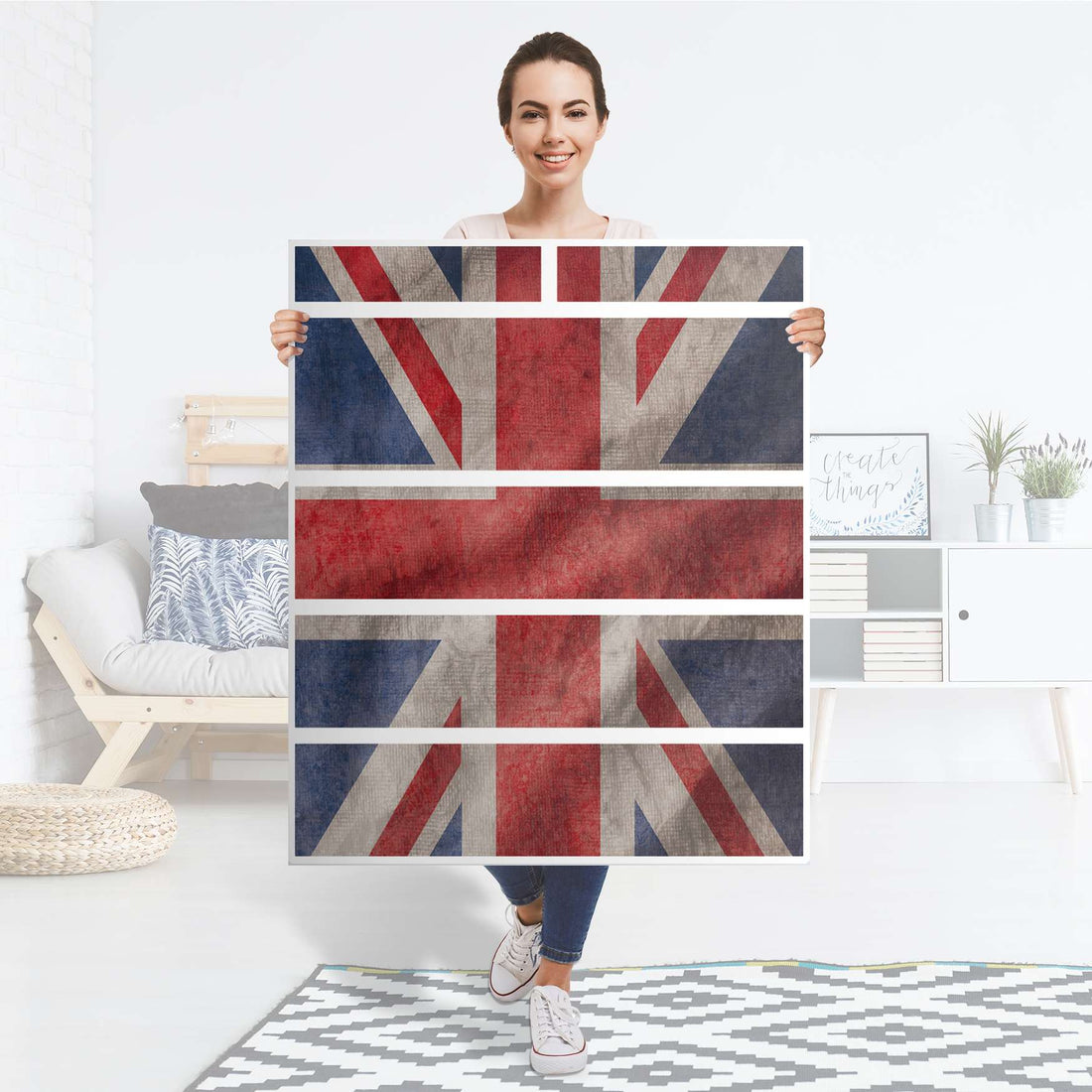 Klebefolie Union Jack - IKEA Hemnes Kommode 6 Schubladen - Folie
