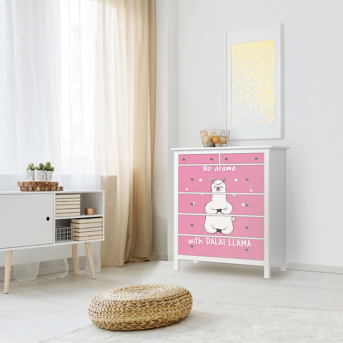 Klebefolie Dalai Llama - IKEA Hemnes Kommode 6 Schubladen - Kinderzimmer