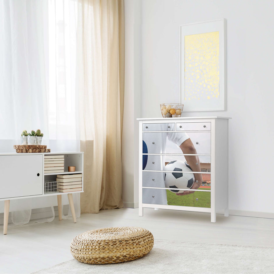Klebefolie Footballmania - IKEA Hemnes Kommode 6 Schubladen - Kinderzimmer