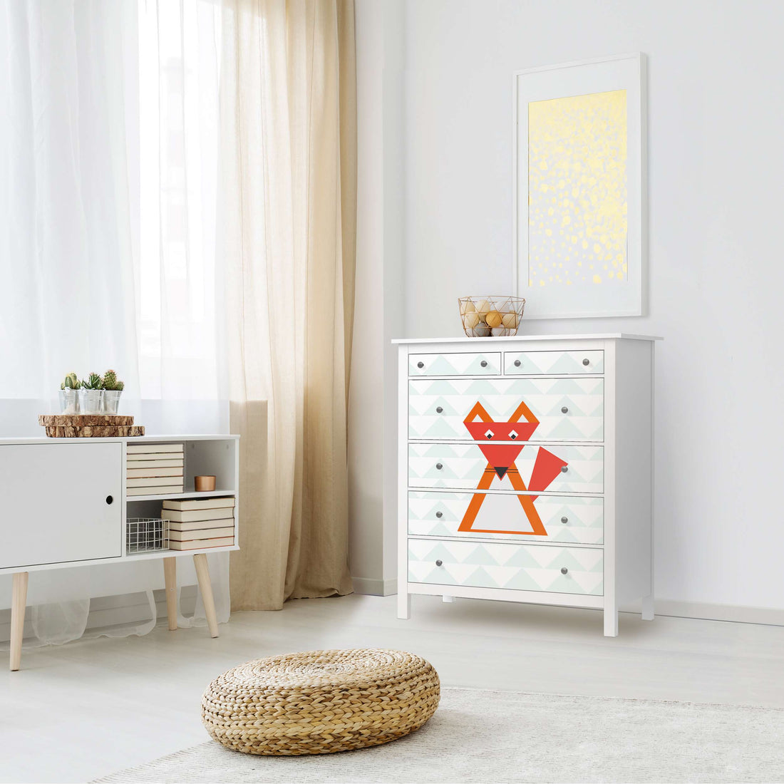 Klebefolie Füchslein  - IKEA Hemnes Kommode 6 Schubladen - Kinderzimmer