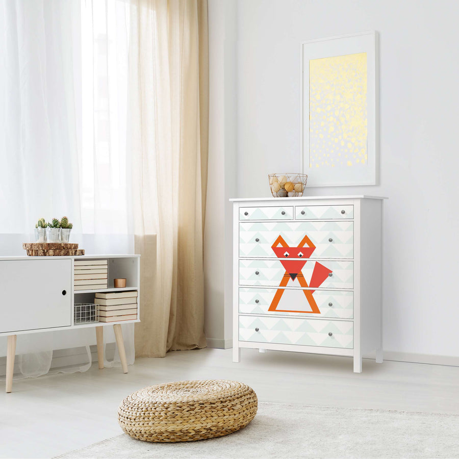 Klebefolie Füchslein  - IKEA Hemnes Kommode 6 Schubladen - Kinderzimmer