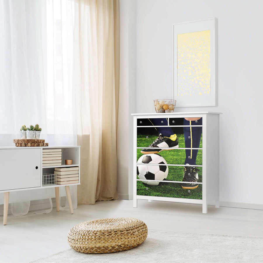 Klebefolie Fussballstar - IKEA Hemnes Kommode 6 Schubladen - Kinderzimmer