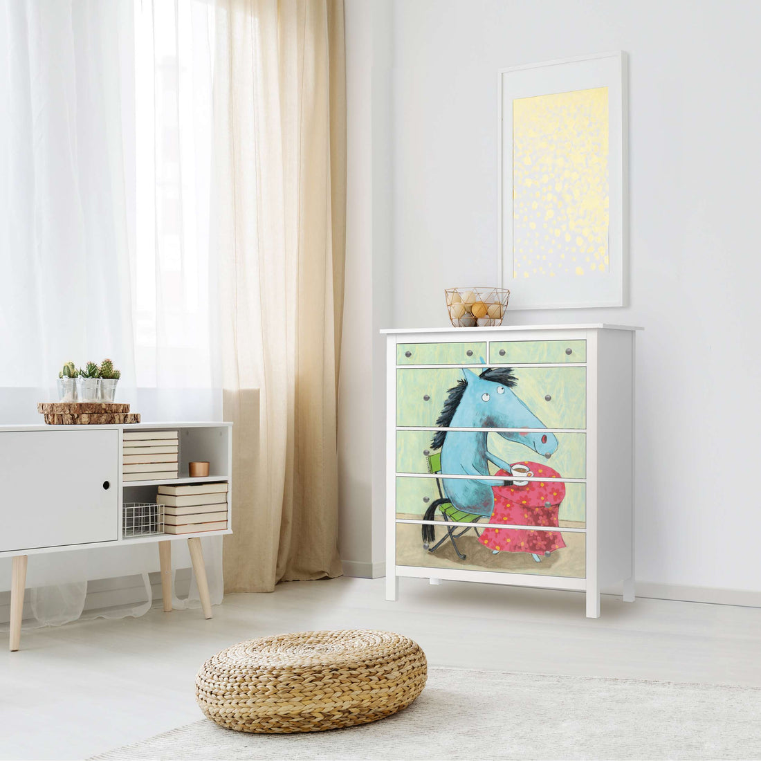 Klebefolie Pferd - IKEA Hemnes Kommode 6 Schubladen - Kinderzimmer