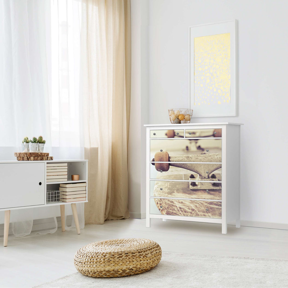 Klebefolie Skateboard - IKEA Hemnes Kommode 6 Schubladen - Kinderzimmer
