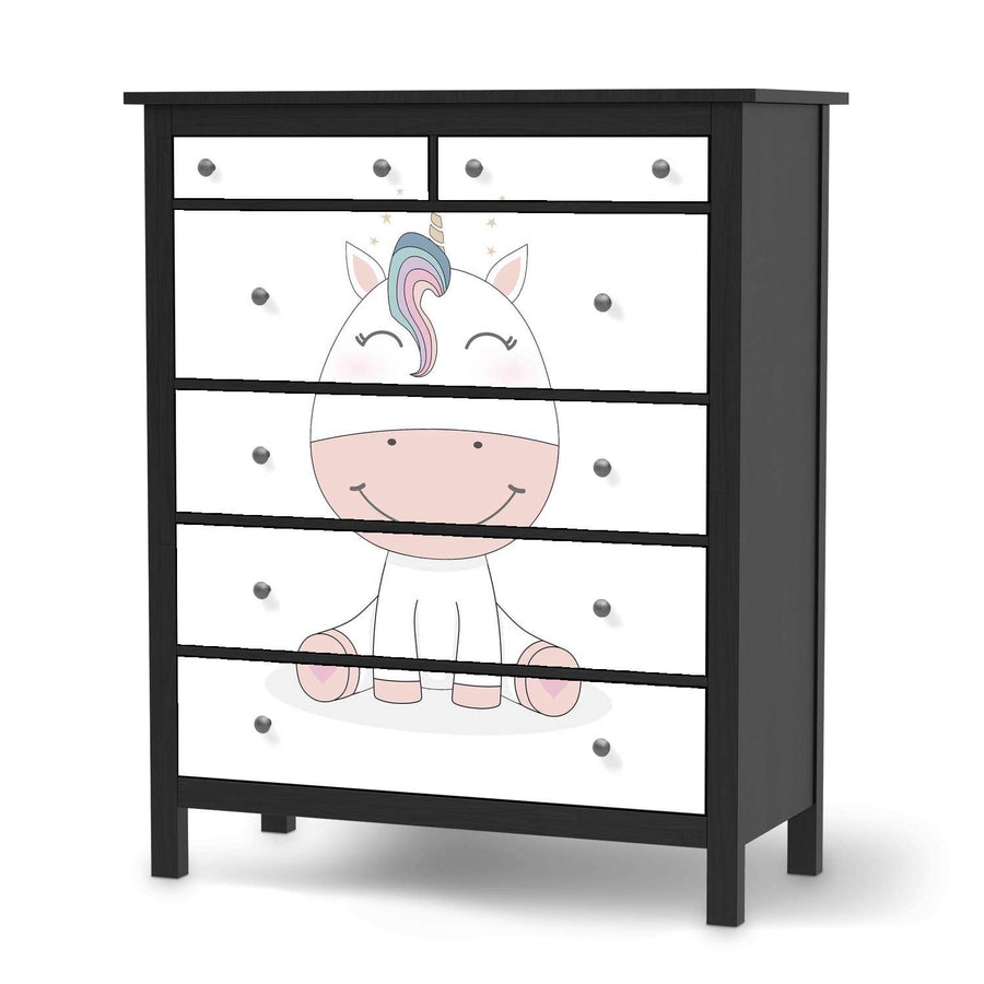 Klebefolie Baby Unicorn - IKEA Hemnes Kommode 6 Schubladen - schwarz
