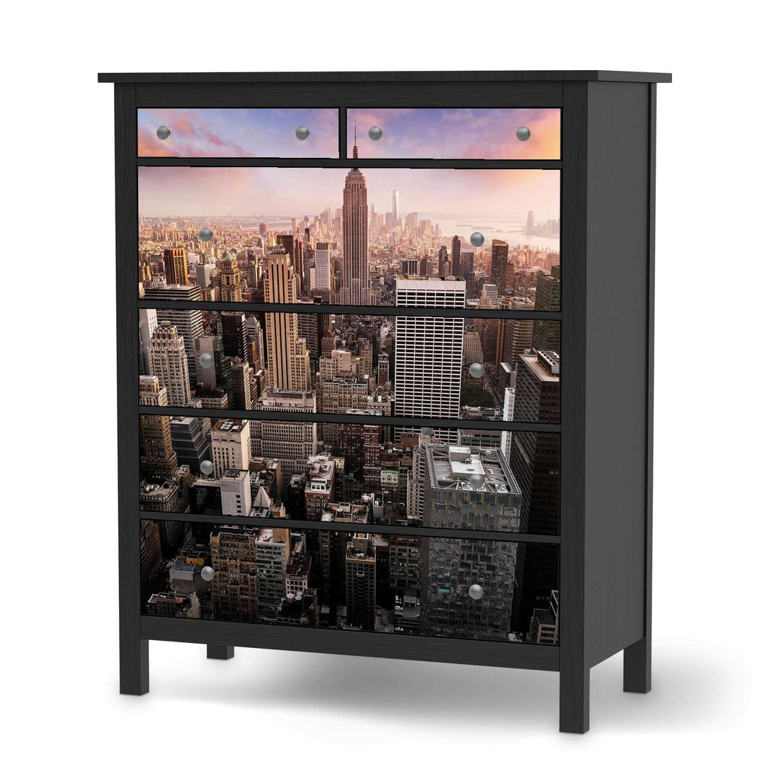 Klebefolie Big Apple - IKEA Hemnes Kommode 6 Schubladen - schwarz