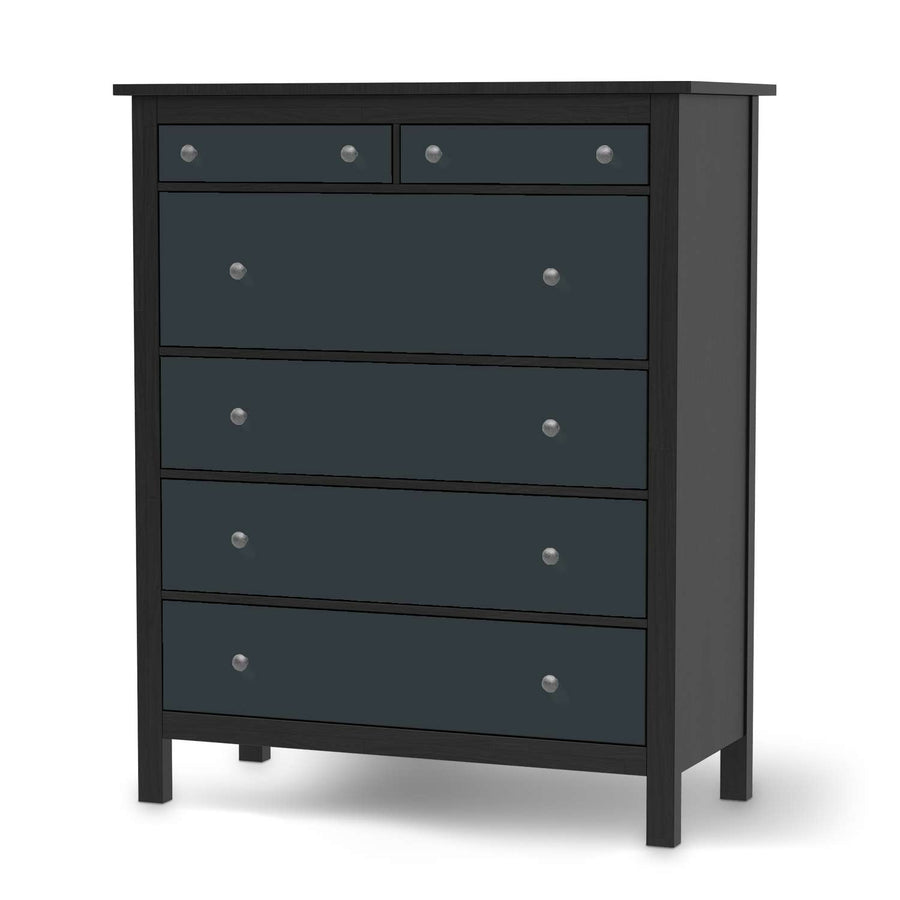 Klebefolie Blaugrau Dark - IKEA Hemnes Kommode 6 Schubladen - schwarz