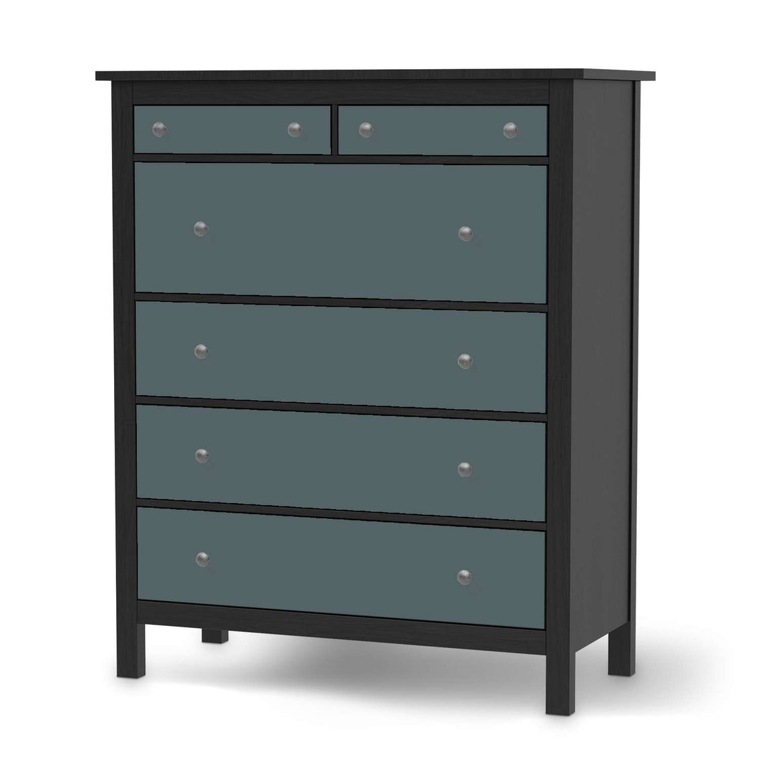 Klebefolie Blaugrau Light - IKEA Hemnes Kommode 6 Schubladen - schwarz