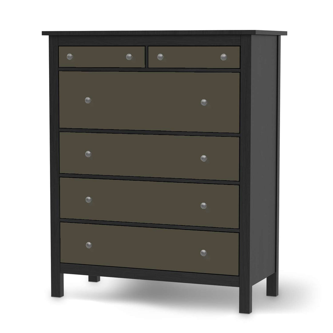 Klebefolie Braungrau Dark - IKEA Hemnes Kommode 6 Schubladen - schwarz